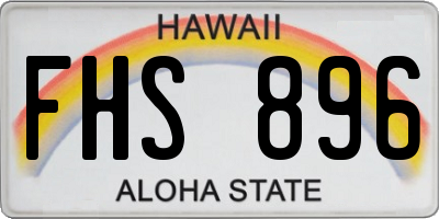 HI license plate FHS896