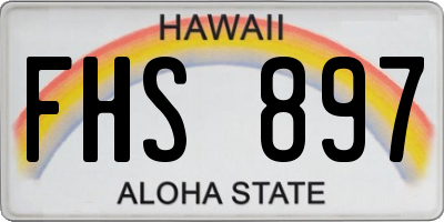HI license plate FHS897