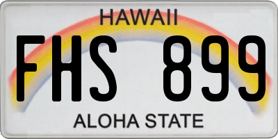 HI license plate FHS899