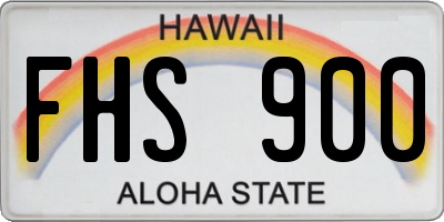 HI license plate FHS900