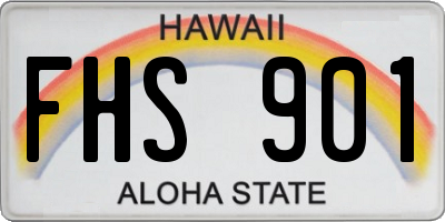 HI license plate FHS901