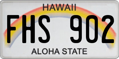 HI license plate FHS902
