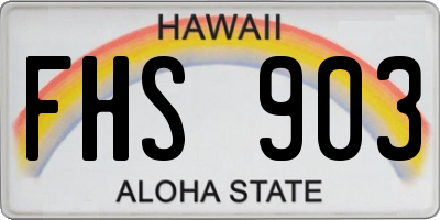 HI license plate FHS903