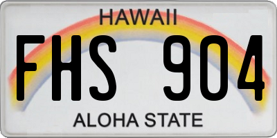 HI license plate FHS904