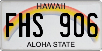 HI license plate FHS906