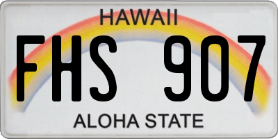 HI license plate FHS907