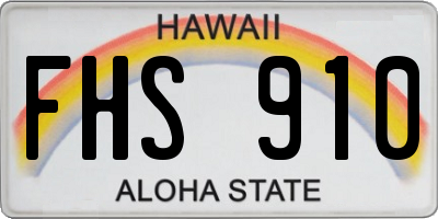HI license plate FHS910
