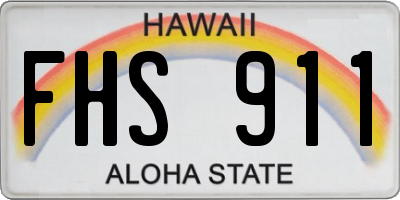 HI license plate FHS911