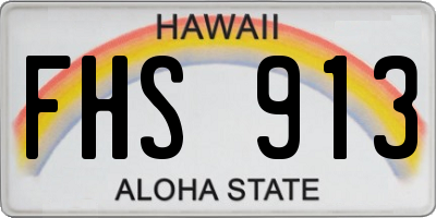 HI license plate FHS913