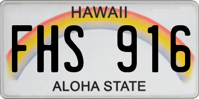 HI license plate FHS916