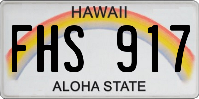 HI license plate FHS917