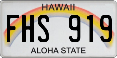HI license plate FHS919