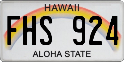 HI license plate FHS924