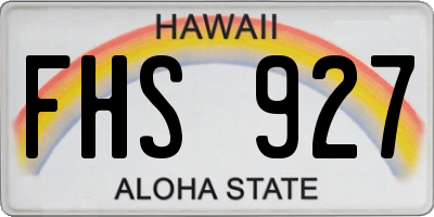 HI license plate FHS927