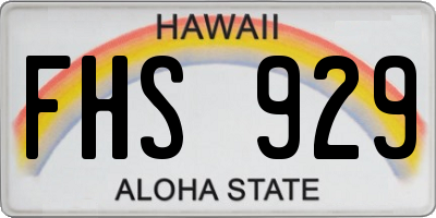HI license plate FHS929