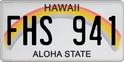 HI license plate FHS941