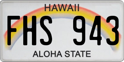 HI license plate FHS943