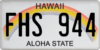 HI license plate FHS944