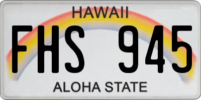 HI license plate FHS945