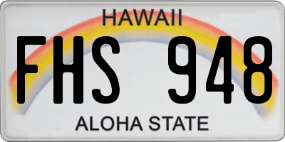 HI license plate FHS948