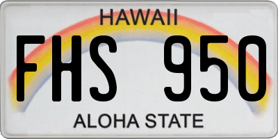 HI license plate FHS950