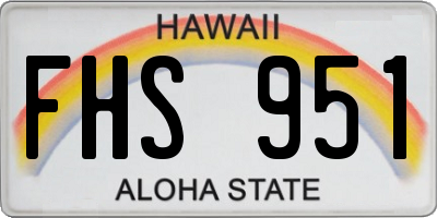 HI license plate FHS951