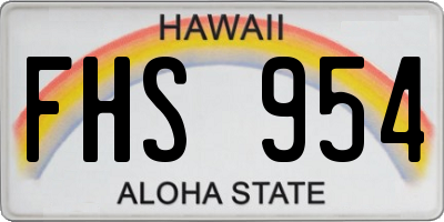 HI license plate FHS954