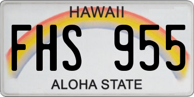 HI license plate FHS955