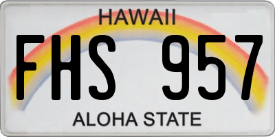 HI license plate FHS957