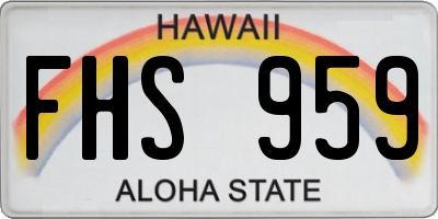 HI license plate FHS959