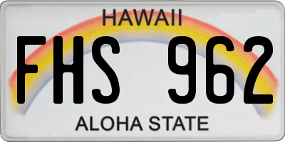 HI license plate FHS962