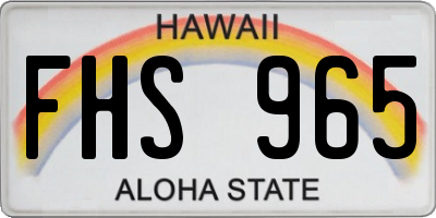 HI license plate FHS965