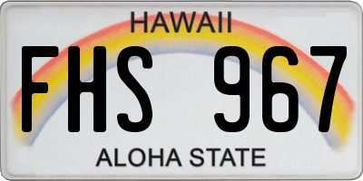 HI license plate FHS967