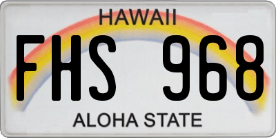HI license plate FHS968