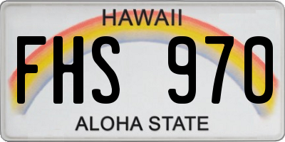 HI license plate FHS970
