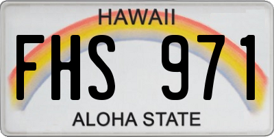 HI license plate FHS971