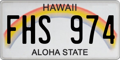HI license plate FHS974