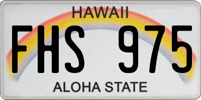 HI license plate FHS975