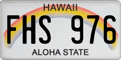 HI license plate FHS976