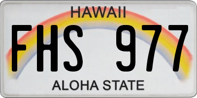 HI license plate FHS977