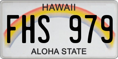 HI license plate FHS979