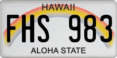 HI license plate FHS983