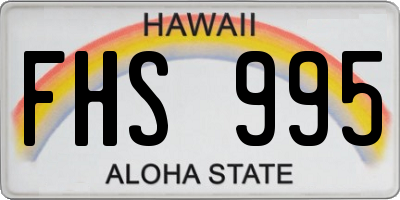 HI license plate FHS995