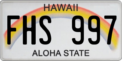 HI license plate FHS997