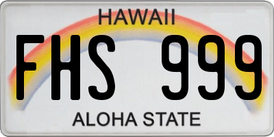 HI license plate FHS999