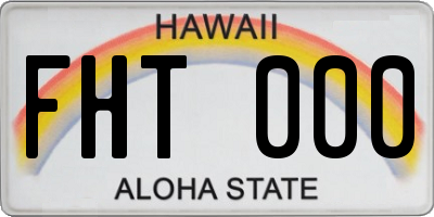 HI license plate FHT000