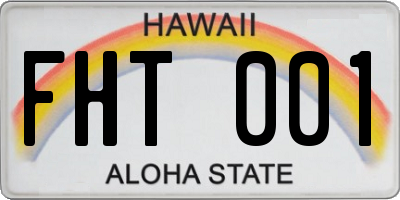 HI license plate FHT001
