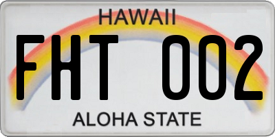HI license plate FHT002