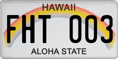 HI license plate FHT003