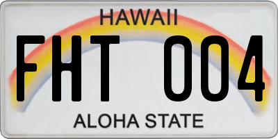 HI license plate FHT004